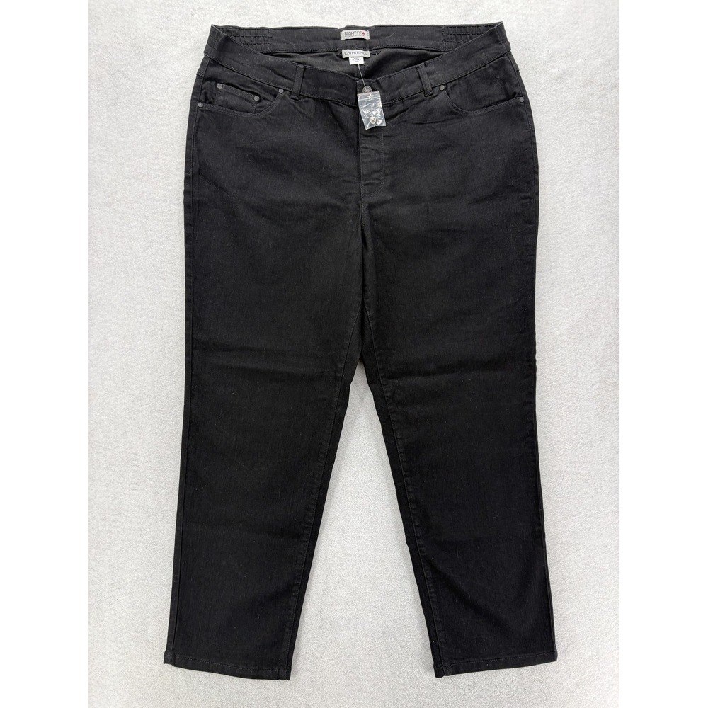 Catherines Right Fit Straight Leg Jeans Womens 20W Black High Rise Stretch NWOT